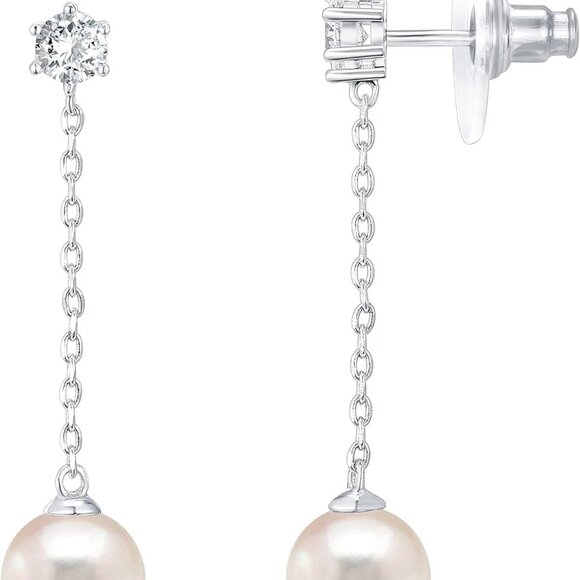 Jewelry - 14K Gold Plated 925 Sterling Silver Posts Shell Pearl Dangle Drop Earrings | Bri
